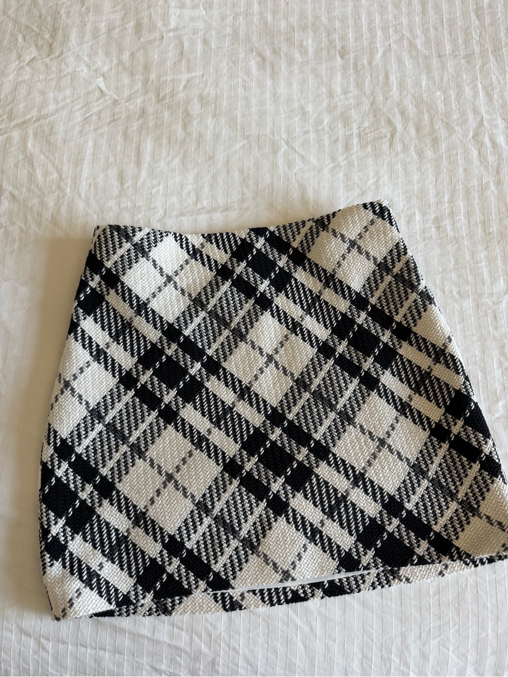 H&M Black and White Plaid Mini Skirt